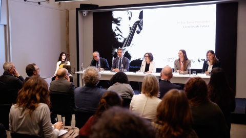 Un moment de l'acte de presentació de la programació sobre la commemoració del neixament de Pau Casals