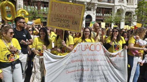huelga-educadoras-infantiles-madrid Cientos de educadoras de escuelas infantiles de 0-3 años se concentran ante el Ministerio de Educación.
