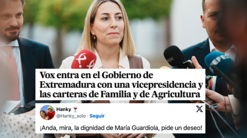 La presidenta en funciones de la Junta de Extremadura, María Guardiola.