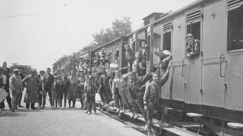 Los 'scouts' en el tren a Barcelona.