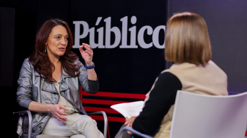 Cristina Monge, en un momento de la entrevista