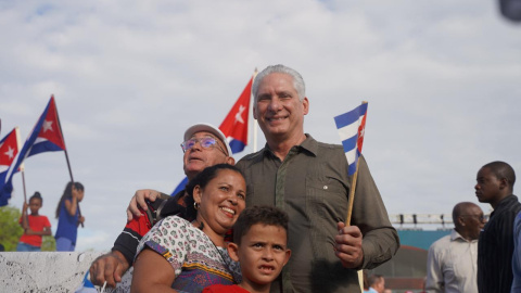 Miguel Díaz-Canel en los actos de este domingo en Playa Guirón.