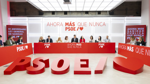 Imagen de la Ejecutiva Federal del PSOE celebrada este lunes en la sede Ferraz.