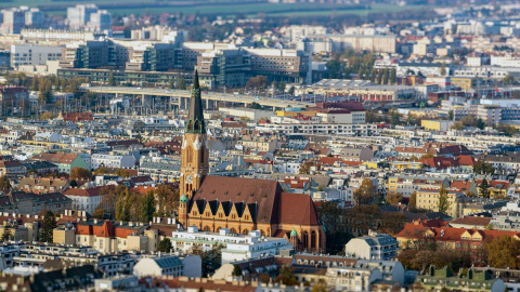 Vista aérea de Viena, la capital de Austria.