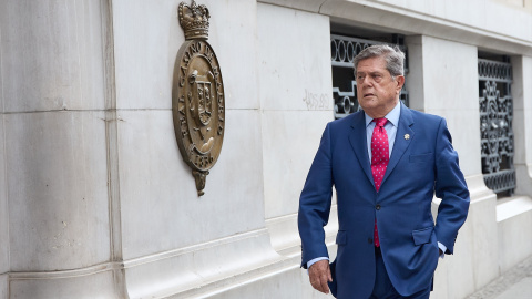 El exministro de Defensa Federico Trillo a su llegada a un acto en Madrid.