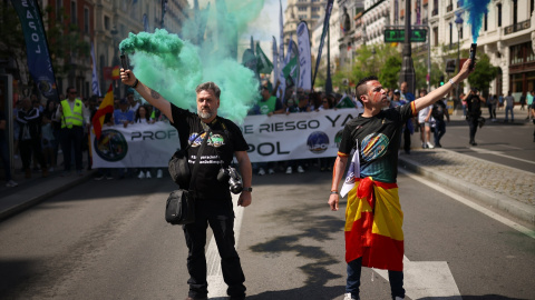 Manifestación de policías y guardias civiles convocada por Jupol y Jucil, hace una semana en Madrid.