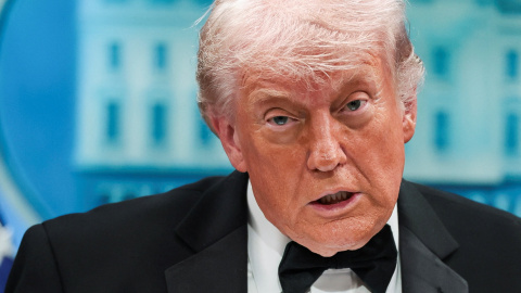 Donald Trump, en la Casa Blanca, tras el tiroteo, este sábado. Donald Trump, en la Casa Blanca, tras el tiroteo, este sábado.