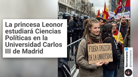Un meme sobre los estudios de la princesa Leonor.