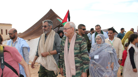 El presidente de la República Saharaui Árabe Democrática (RASD) y secretario general del Frente Polisario, Brahim Gali, inaugura el FiSáhara.