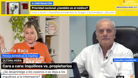 Valeria Racu, portavoz del Sindicato de Inquilinas, en 'Mañaneros 360'.