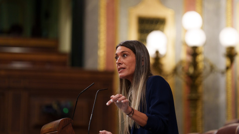 La portavoz de Junts en el Congreso, Miriam Nogueras, interviene durante una sesión plenaria en el Congreso, a 28 de abril de 2026.