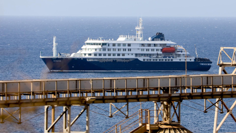 El crucero holandés MV Hondius. El crucero holandés MV Hondius.