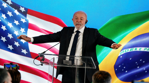 El presidente de Brasil, Luiz Inácio Lula da Silva, en una rueda de prensa tras la reunión con su homólogo estadounidense, Donald Trump. El presidente de Brasil, Luiz Inácio Lula da Silva, en una rueda de prensa tras la reunión con su homólogo estadounidense, Donald Trump.