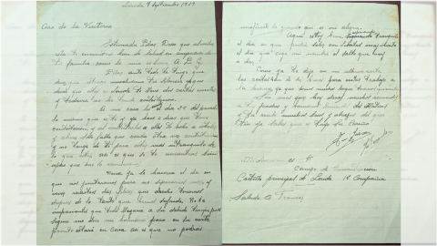 Carta de José Ferrando a su novia Pilar, desde el campo de concentración de Lérida, a 7 de septiembre de 1939.