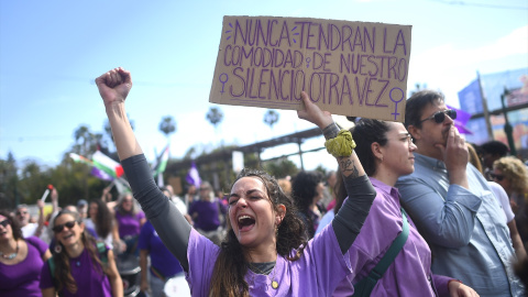 Foto de archivo de una manifestación con motivo del 8 de marzo. Foto de archivo de una manifestación con motivo del 8 de marzo.