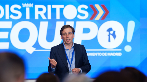 el alcalde de Madrid, José Luis Martínez-Almeida, durante su participación en la Jornada Entre Distritos del PP de Madrid.