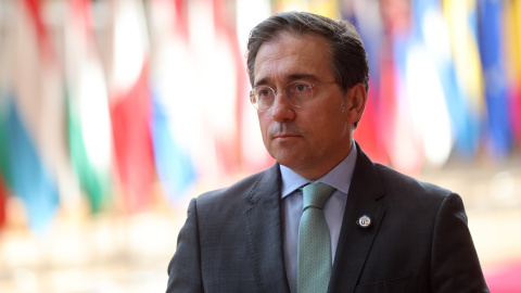 El ministro de Exteriores José Manuel Albares en Bruselas este 11 de mayo de 2026.
