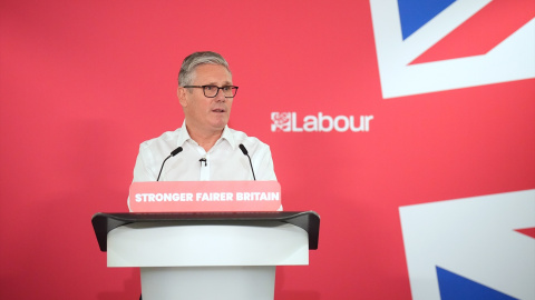 El primer ministro británico, Keir Starmer, este lunes en una comparecencia ante los medios en Londres. El primer ministro británico, Keir Starmer, este lunes en una comparecencia ante los medios en Londres.