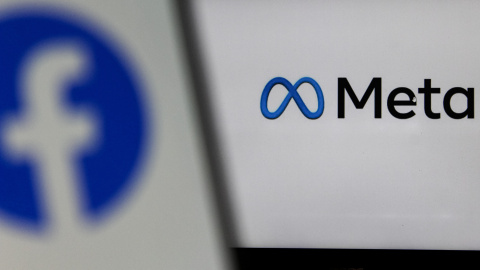 El logo de Meta y el de Facebook en una imagen de archivo.