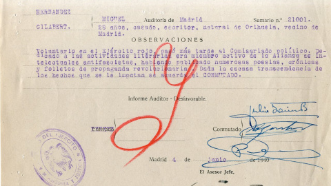 Documento del Ministerio del Ejército del 4 de junio de 1940.