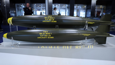 Bombas MK-81 en la Feria Internacional de Defensa y Seguridad (FEINDEF) en Madrid, en una imagen de archivo.