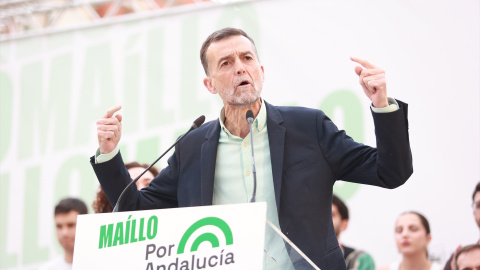 Antonio Maíllo El candidato de Por Andalucía a la Presidencia de la Junta, Antonio Maíllo, en su cierre de Campaña en el barrio de Tiro de Línea (Sevilla).