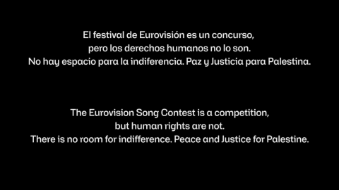 El mensaje sobre Eurovisión que ha emitido La 1. El mensaje sobre Eurovisión que ha emitido La 1.
