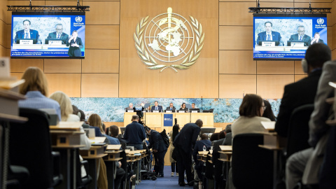 La 79ª Asamblea Mundial de la Salud de la OMS, en Ginebra (Suiza), el 18 de mayo de 2026. La 79ª Asamblea Mundial de la Salud de la OMS, en Ginebra (Suiza), el 18 de mayo de 2026.