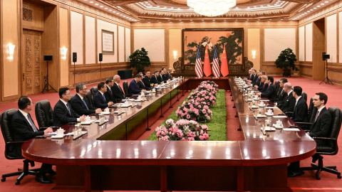 AFP__20260514__B2TF3C7__v1__HighRes__ChinaUsDiplomacy (1) Encuentro bilateral entre Xi Jinping y Donald Trump.