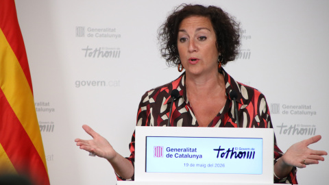 La consellera d'Economia, Alícia Romero, en roda de premsa per l'acord dels pressupostos amb ERC La consellera d'Economia, Alícia Romero, en roda de premsa per l'acord dels pressupostos amb ERC