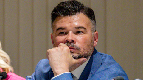 El portavoz de ERC en el Congreso, Gabriel Rufián, durante un coloquio organizado por el Club Siglo XXI. El portavoz de ERC en el Congreso, Gabriel Rufián, durante un coloquio organizado por el Club Siglo XXI.