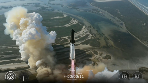 Captura de un video del despegue de Starship (V3), a 22 de mayo de 2026 en Texas (EEUU).