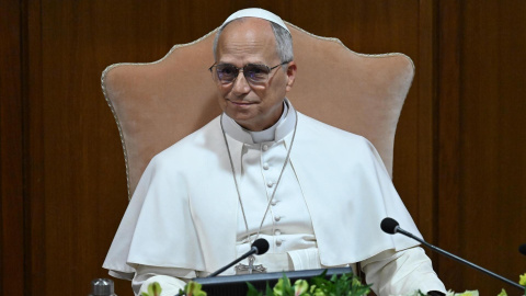El papa León XIV en la presentación de su primer encíclica 'Magnifica humanitas'. El papa León XIV en la presentación de su primer encíclica 'Magnifica humanitas'.