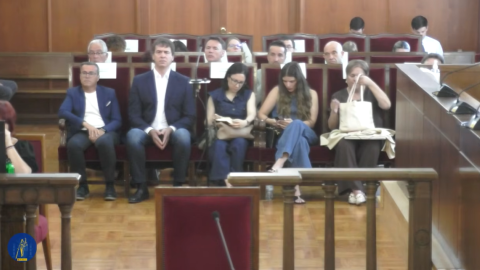 Miguel Ángel Gallardo, David Sánchez y el resto de acusados en el juicio por la contratación del hermano del presidente del Gobierno.