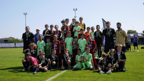 Imatge d'arxiu d'un equip durant el torneig de futbol BaseVilobí Solidari Imatge d'arxiu d'un equip durant el torneig de futbol BaseVilobí Solidari