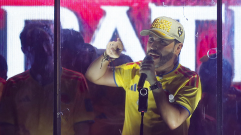 Abelardo de la Espriella El candidato de ultraderecha Abelardo de la Espriella se dirige a sus seguidores en Barranquilla.