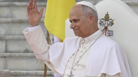 León XIV buena EP El Papa León XIV, el pasado 21 de abril en una visita oficial a Malabo (Guinea Ecuatorial).