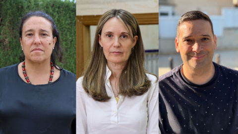 Mariló Gradolí, Rosa Álvarez y Alejandro Carabal, presidentes de las tres principales asociaciones de víctimas y afectados por la DANA.