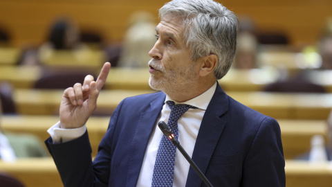 El ministro del Interior, Fernando Grande-Marlaska, en la sesión de control al Gobierno celebrada este martes en el Senado.