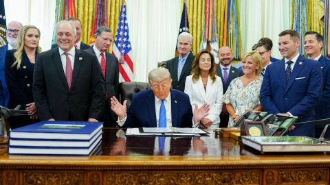 Trump, este miércoles en el despacho oval de la Casa Blanca en Washington.