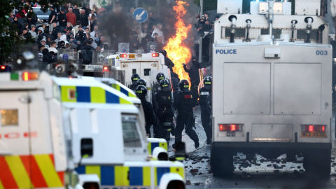 Distrubios racistas en Glengormley, al norte de Belfast a 10 de junio de 2026. Distrubios racistas en Glengormley, al norte de Belfast a 10 de junio de 2026.