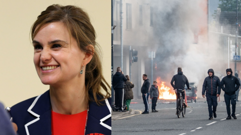Fotografía a Jo Cox (izquierda) e imagen de los ataques racistas en Belfast (derecha). Fotografía a Jo Cox (izquierda) e imagen de los ataques racistas en Belfast (derecha).