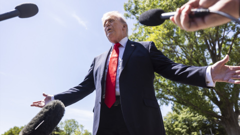 Donald Trump en una rueda de prensa. Donald Trump en una rueda de prensa.