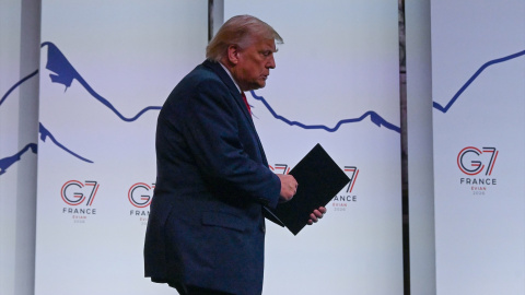 El presidente de EEUU, Donald Trump, durante su llegada a la conferencia del G7 este junio de 2026.