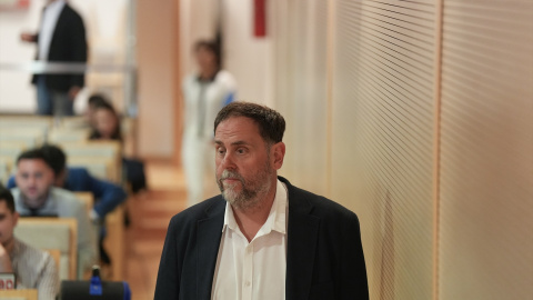 Oriol Junqueras Imagen de archivo del líder de ERC, Oriol Junqueras, durante una rueda de prensa.