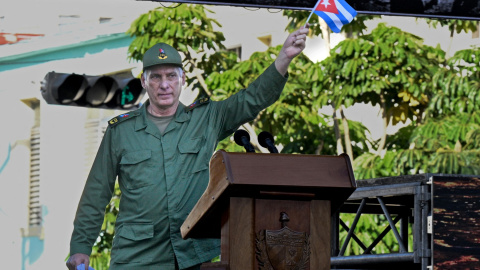 El presidente de Cuba, Miguel Diaz-Canel, durante el 65 aniversario de la declaración de la Revolución Cubana, el 16 de abril de 2026. El presidente de Cuba, Miguel Diaz-Canel, durante el 65 aniversario de la declaración de la Revolución Cubana, el 16 de abril de 2026.
