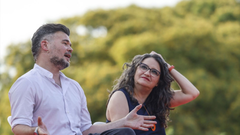 rufianoltra Gabriel Rufián y Mónica Oltra en el acto conjunto en València el 19 de junio de 2026