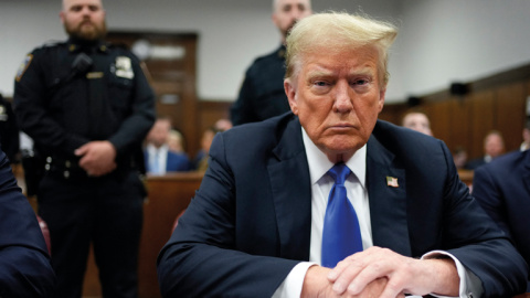 Trump, durante la vista de su juicio en el Tribunal Penal de Manhattan (Nueva York) el 30 de mayo de 2024. Trump, durante la vista de su juicio en el Tribunal Penal de Manhattan (Nueva York) el 30 de mayo de 2024.