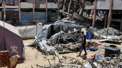 Ciudad de Gaza, este domingo, tras los ataques de Israel. Ciudad de Gaza, este domingo, tras los ataques de Israel.