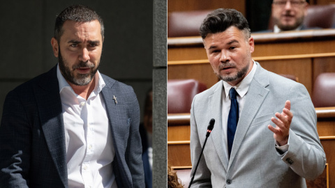 Dos fotos de Víctor de Aldama y Gabriel Rufián.
